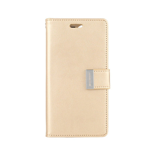 Goospery Rich Diary Wallet Case, iPh-13 Pro Max-Gold