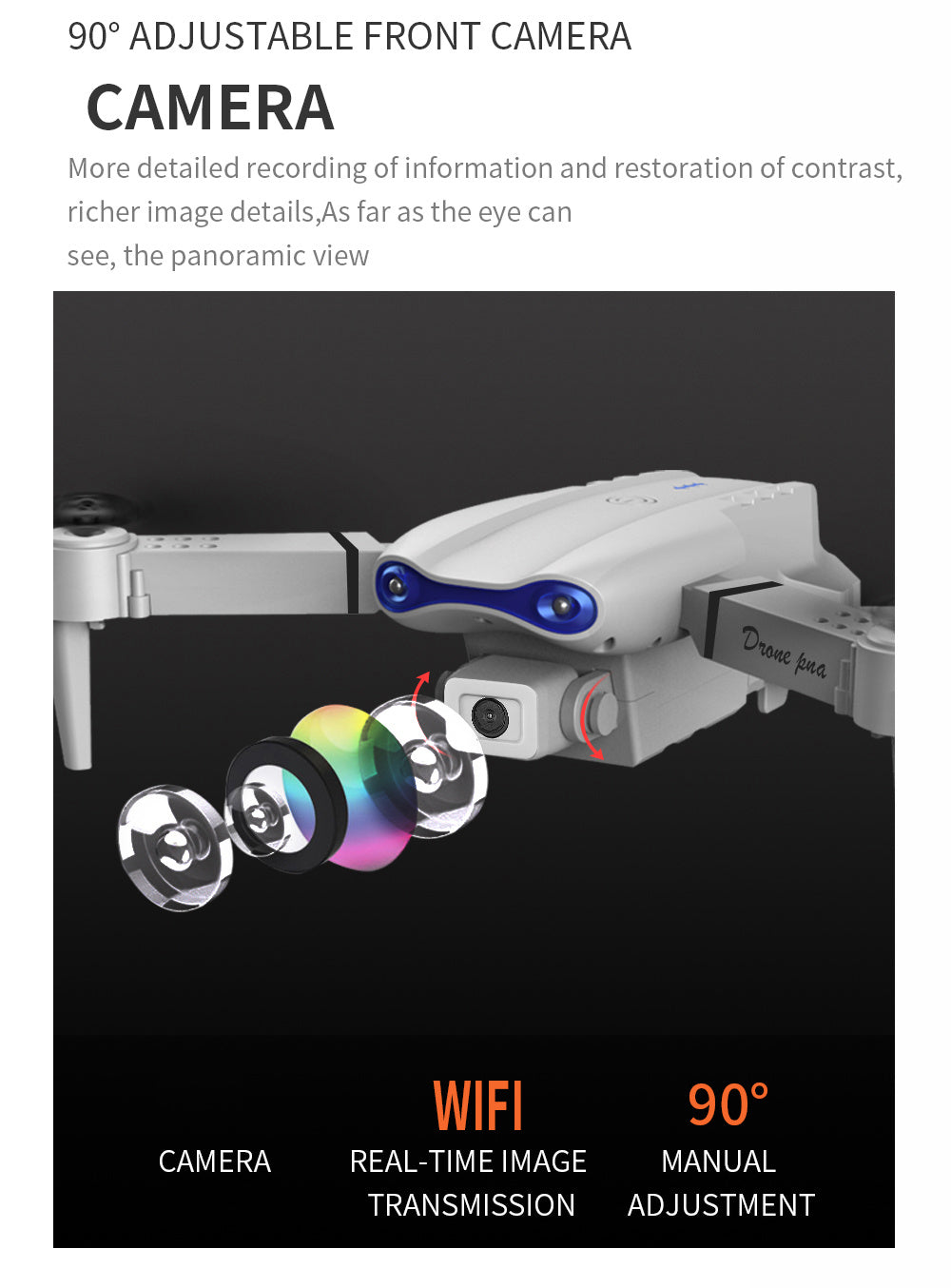 Smart Camera Drone, Real-time Image Transmission, One-click Touch And Landing Functions, Foldable, Remote-controlled