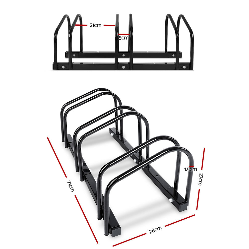 Weisshorn 3 Bike Stand Rack, Floor Parking Holder, Black 2