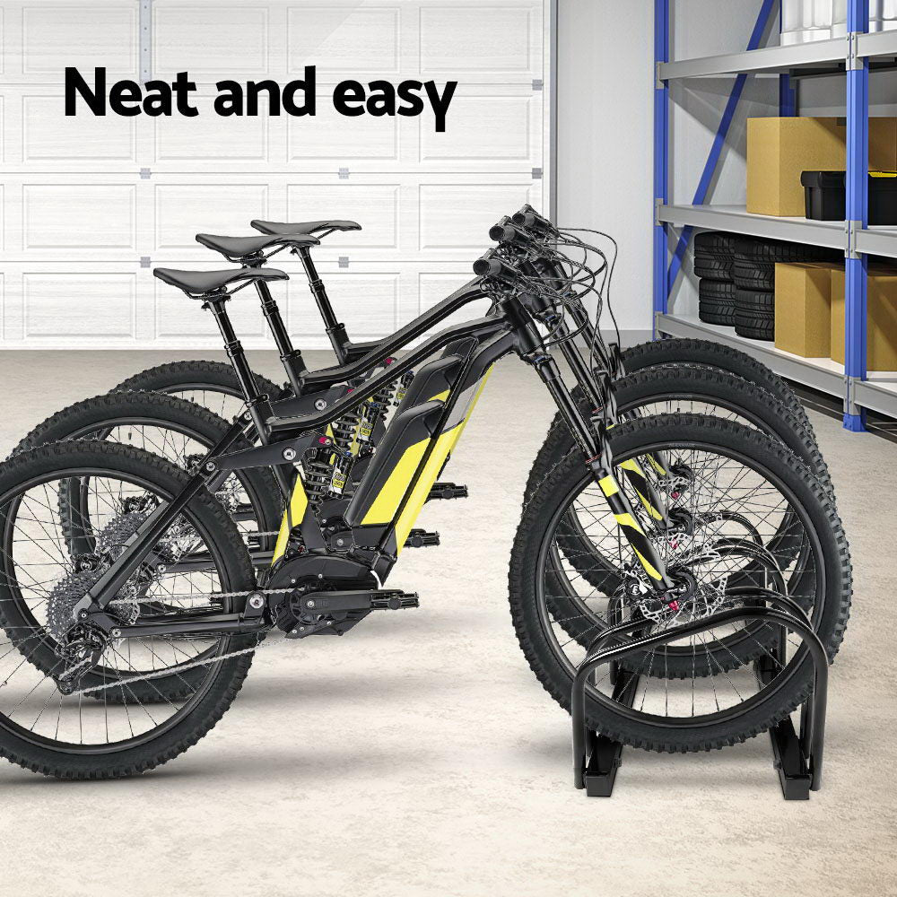 Weisshorn 3 Bike Stand Rack, Floor Parking Holder, Black 3