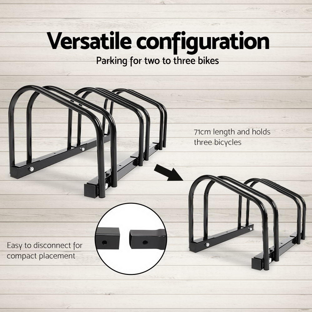 Weisshorn 3 Bike Stand Rack, Floor Parking Holder, Black 4