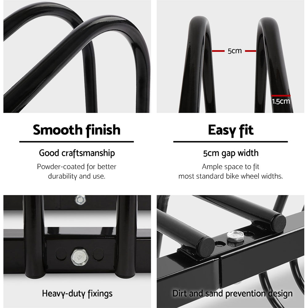 Weisshorn 3 Bike Stand Rack, Floor Parking Holder, Black 5