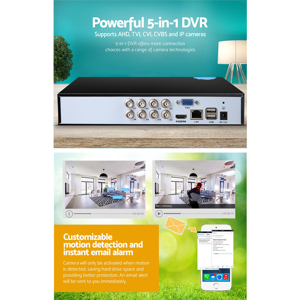 UL TECH UL-tech 8CH DVR 1080P 5in1 CCTV Video Recorder