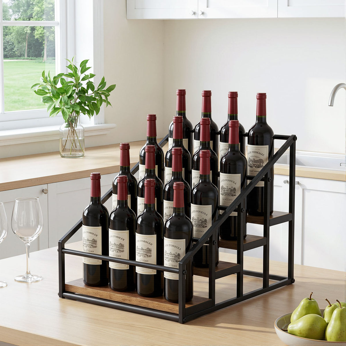 Artiss 4-Tier Countertop Wine Rack, 16 Bottles