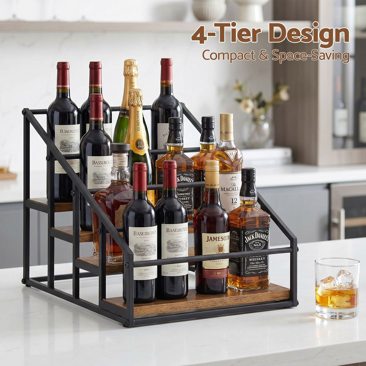 Artiss 4-Tier Countertop Wine Rack, 16 Bottles 5