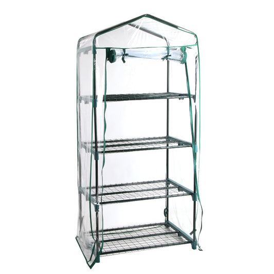 Green Fingers 4-Tier Mini Greenhouse 1.6 x 0.7 x 0.5m with PVC Cover