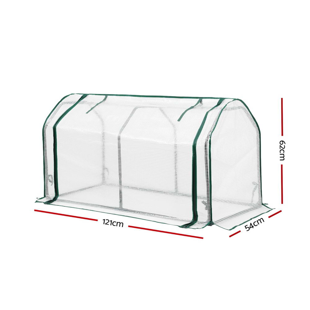 Green Fingers Mini Greenhouse PE Cover House Roll-Up Zippered Door