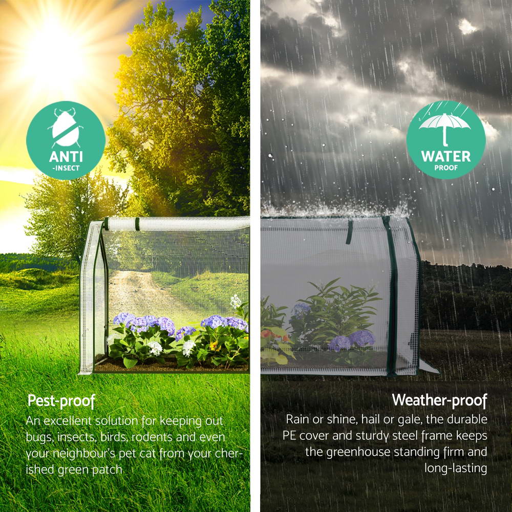 Green Fingers Mini Greenhouse PE Cover House Roll-Up Zippered Door