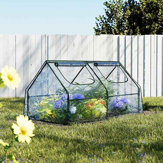Greenfingers Mini Greenhouse 1.8 x 0.9 x 0.9m with PVC Cover and Roll-Up Window