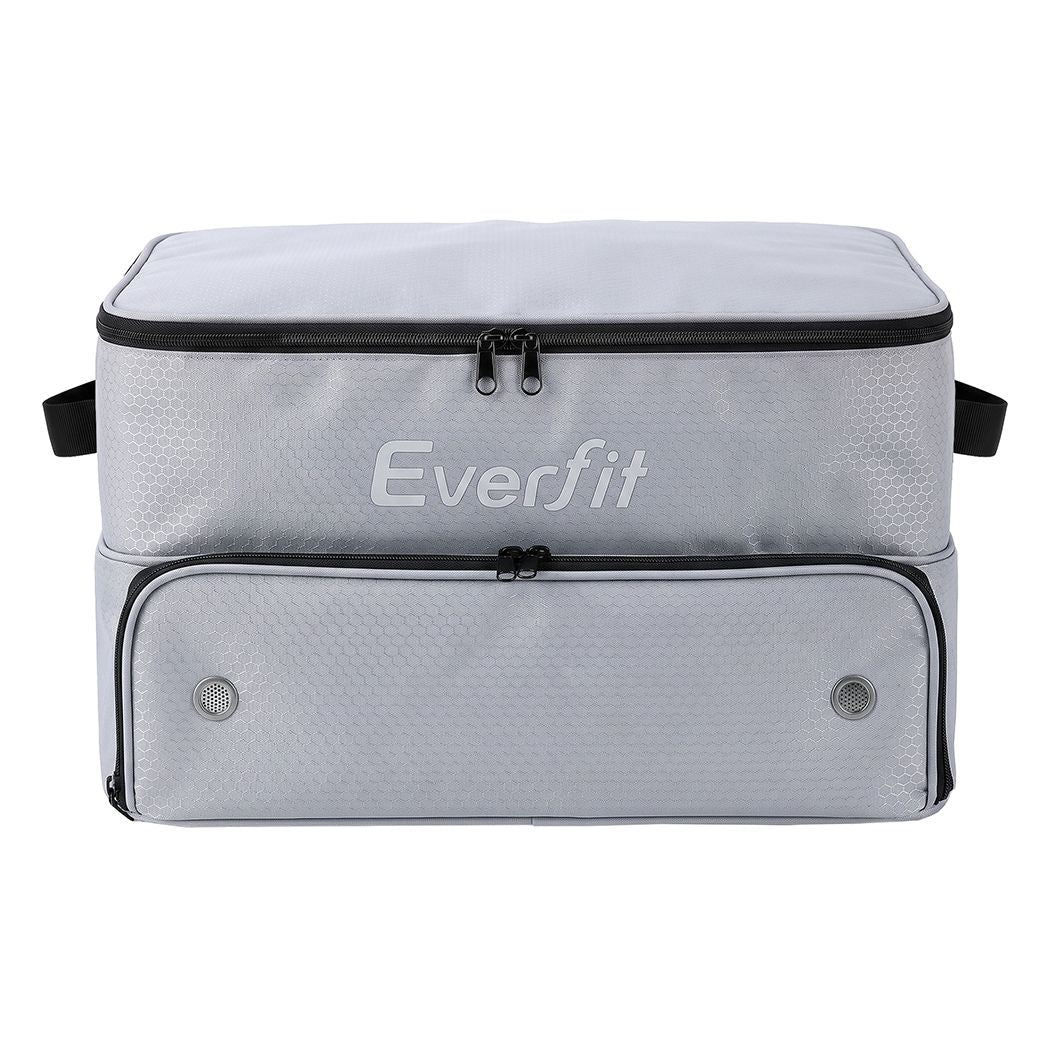 Everfit 2-Tier Car Boot Organiser Storage Bag Trunk Organiser with Ventilated Compartment Grey