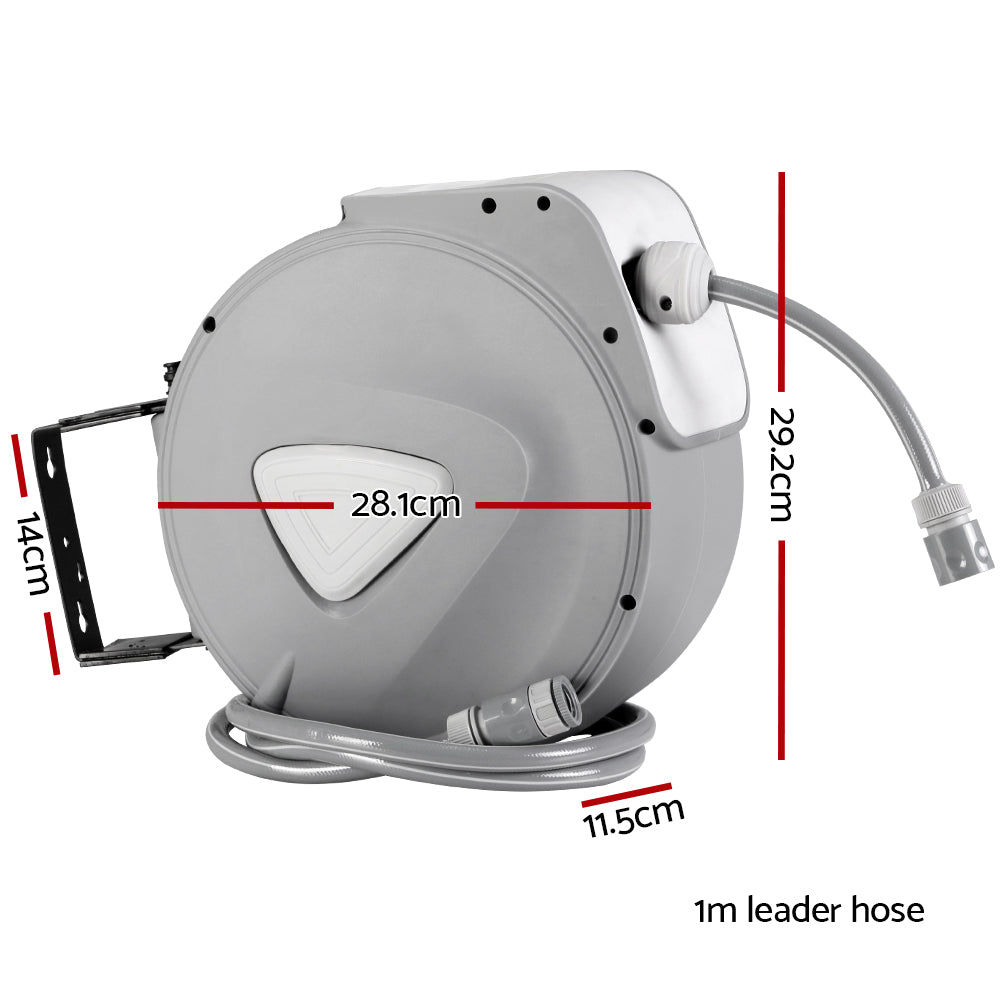 Green Fingers Water Hose Reel 10M Retractable Auto Rewind Garden Spray Gun