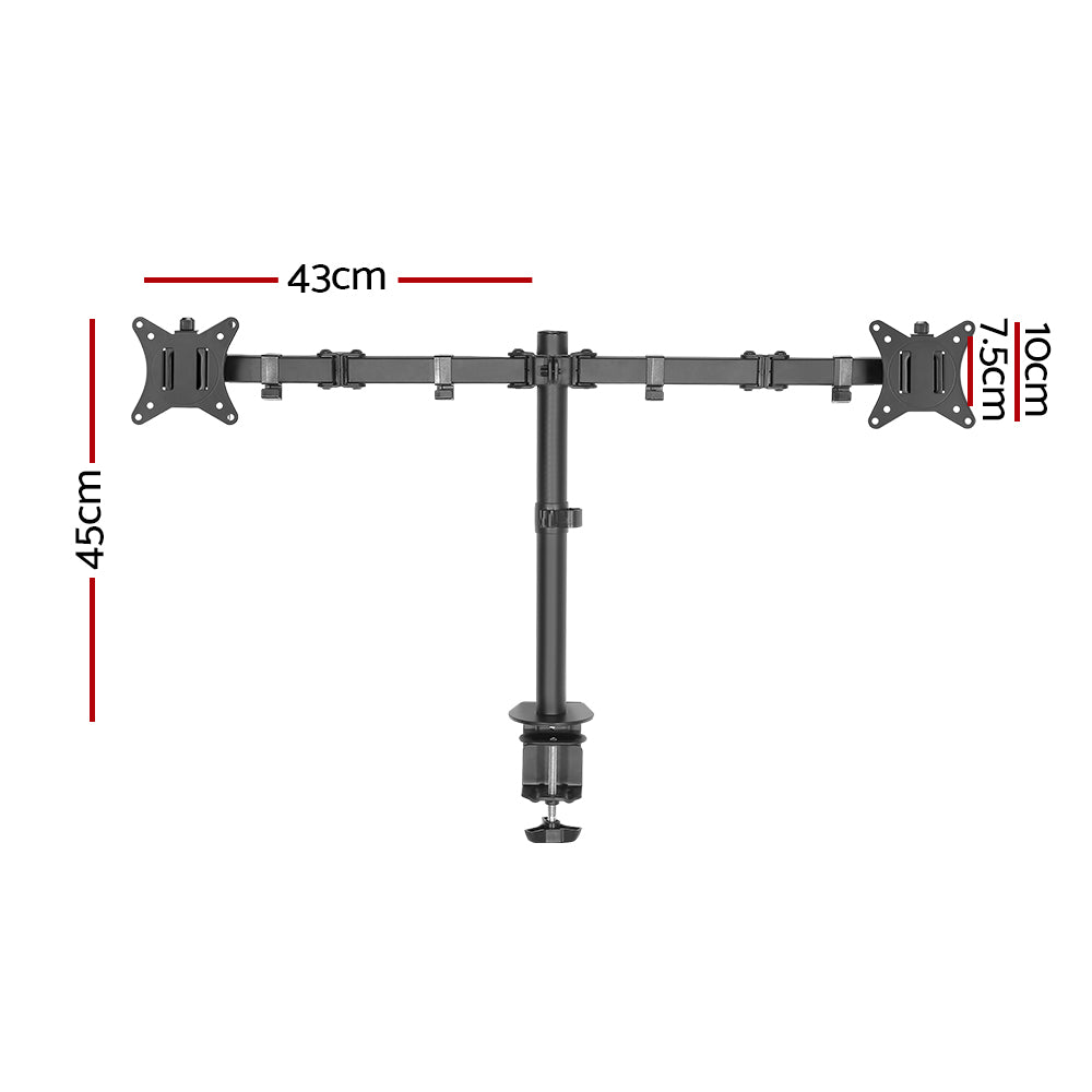 Artiss Monitor Arm Dual Desk Mount Screen Bracket Holder 2