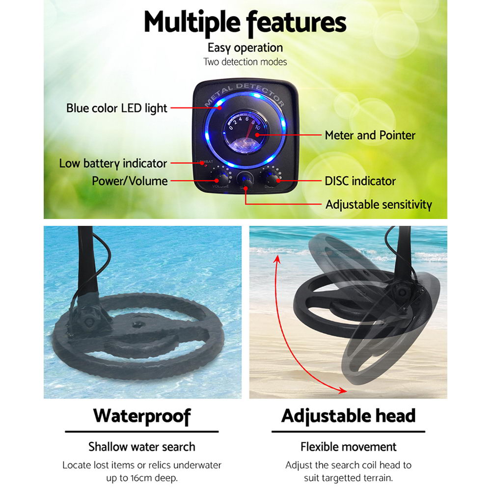 Weisshorn Metal Detector 160MM Deep Sensitive Water Resistant Treasure Hunter