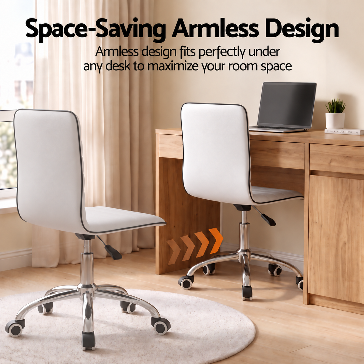Artiss Office Chair Conference Chairs PU Leather Low Back White