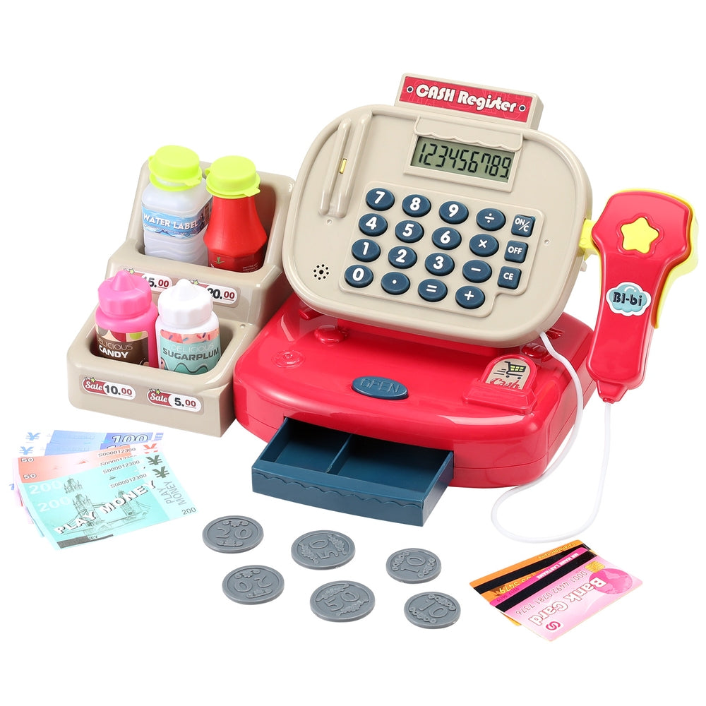 Keezi Kids Cash Register Pretend Play Set with Scanner
