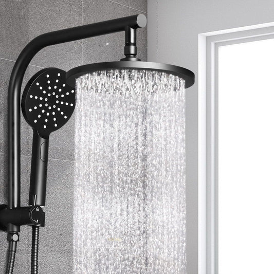 Cefito 9" Round Rain Shower Set with Handheld, Matte Black
