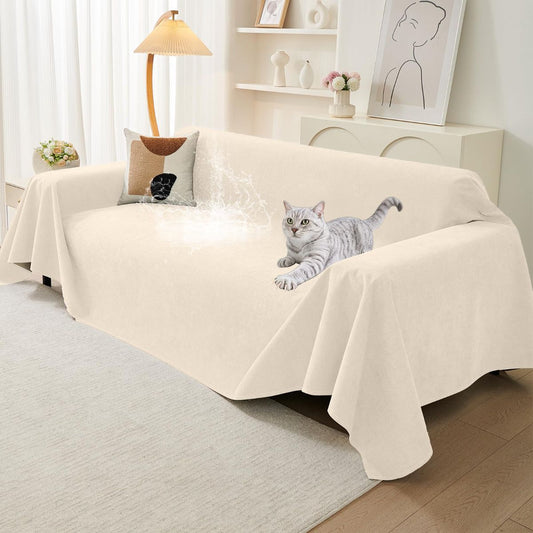 71" x 118" Couch Protector from Cat Claws, Waterproof Couch Cover Anti Slip