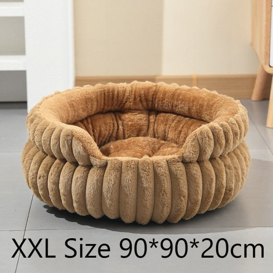 Oversized Removable Notch Style Round Pet Bed, Thick Cushion Moisture-Proof All Season Pet Nest