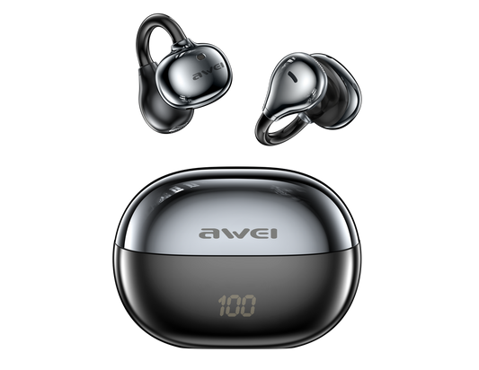 AWEI TZ50 Open Ear Wireless Earbuds with LED Power Display,black