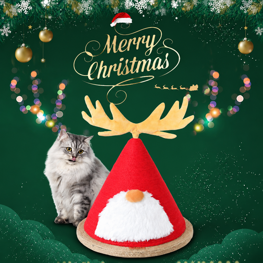 Christmas Tree Cat Scratching Post - Festive Conical Sisal Playground