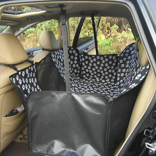 Waterproof Pet Car Seat Cover Hammock Black With Mesh Window 3