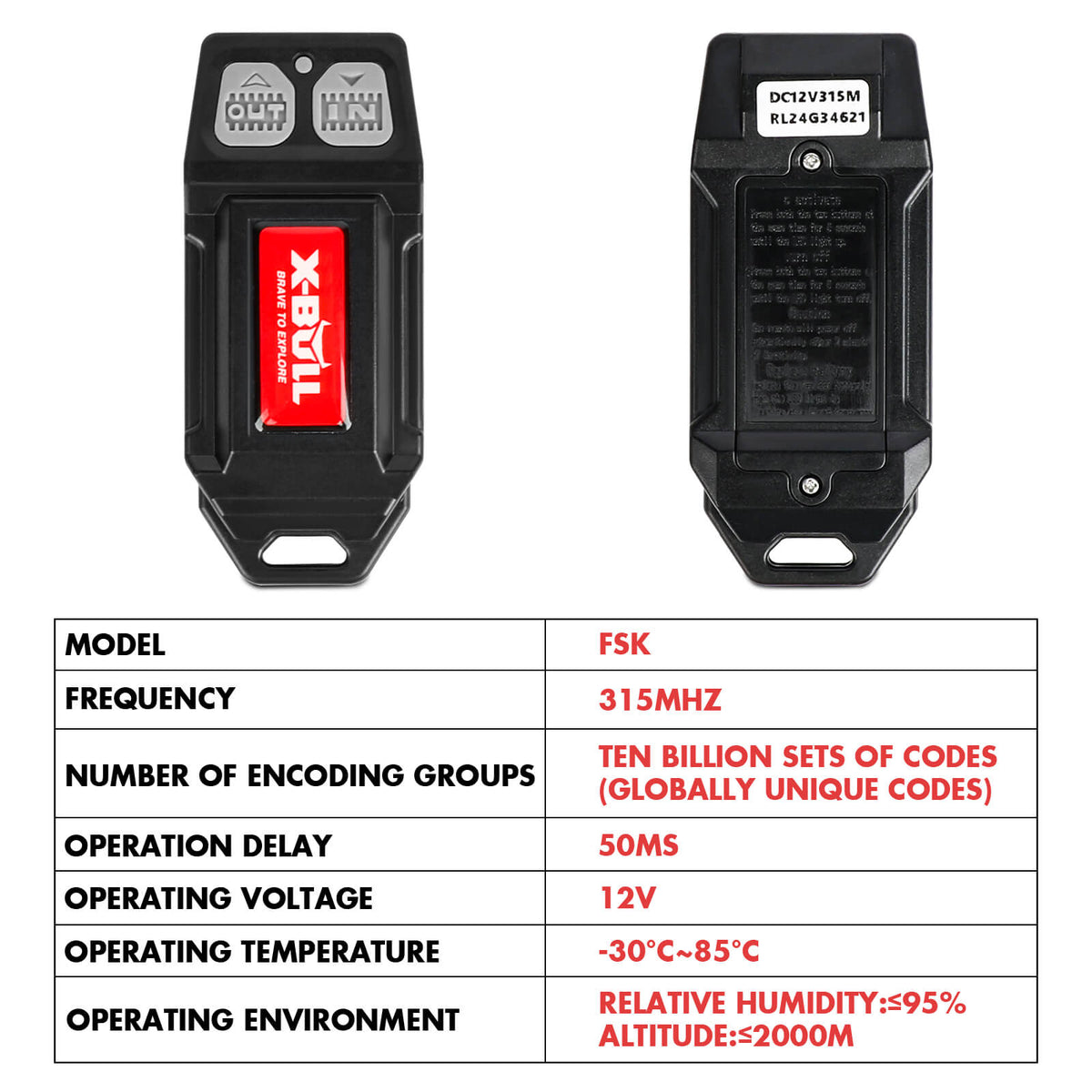 X-BULL 12V Winch Remote Control Twin Handset Easy to Install Upgrade Remotes 6