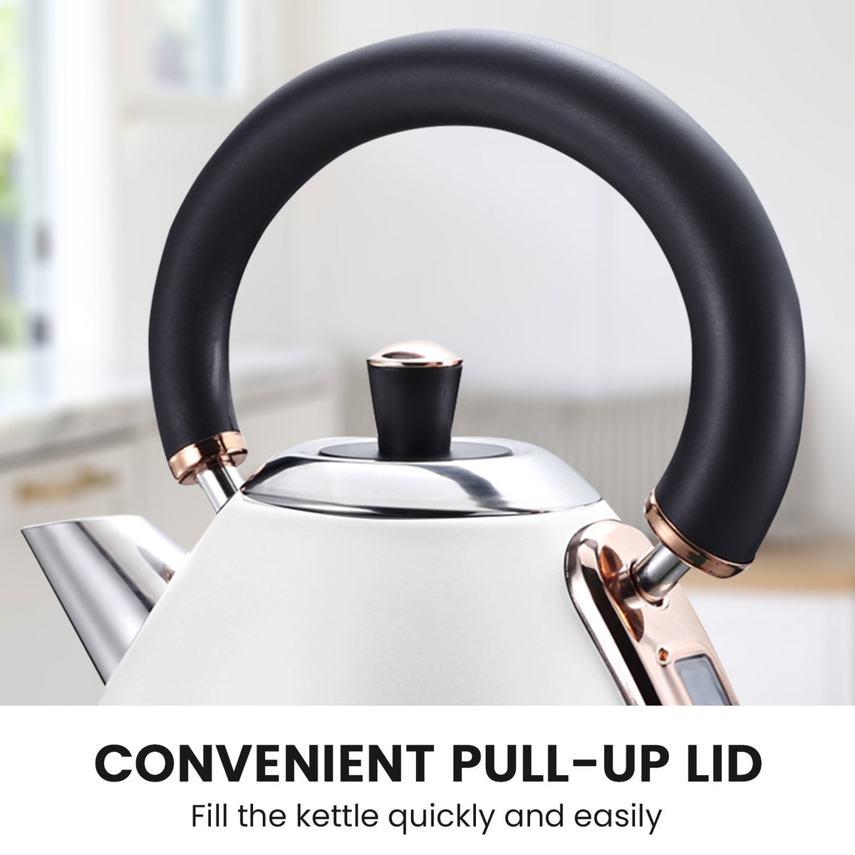 Pronti 1.7L Rose Trim Collection Kettle