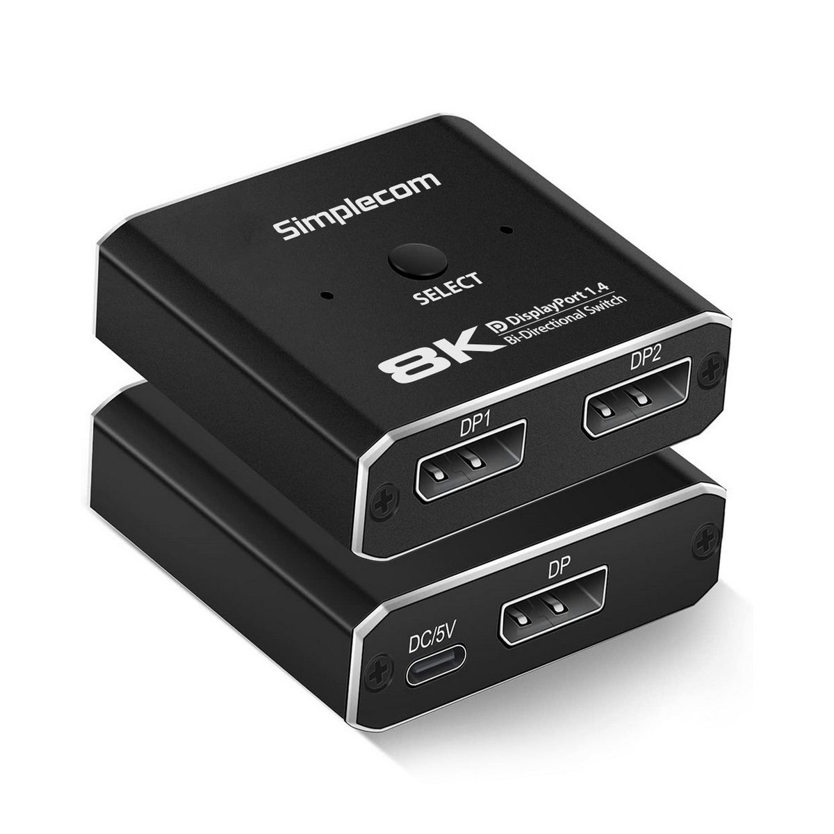 Simplecom CM202 Bi-Directional 2 Way DisplayPort Switch Selector DP 1.4 8K 2