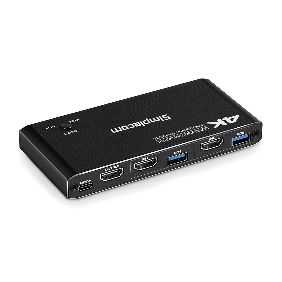 Simplecom KM420 2-Port HDMI KVM Switch 2.0 4K@60Hz 4-Port USB 3.0 Hub 5Gbps