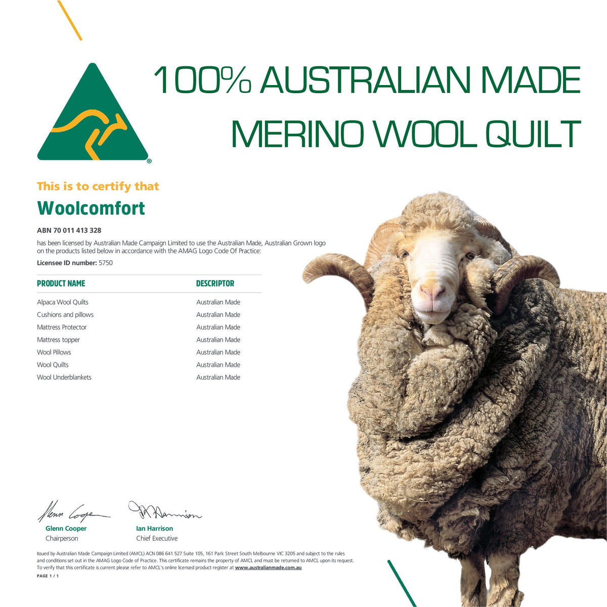 Woolcomfort Australian Made Merino Wool Quilt 700GSM, Single 2