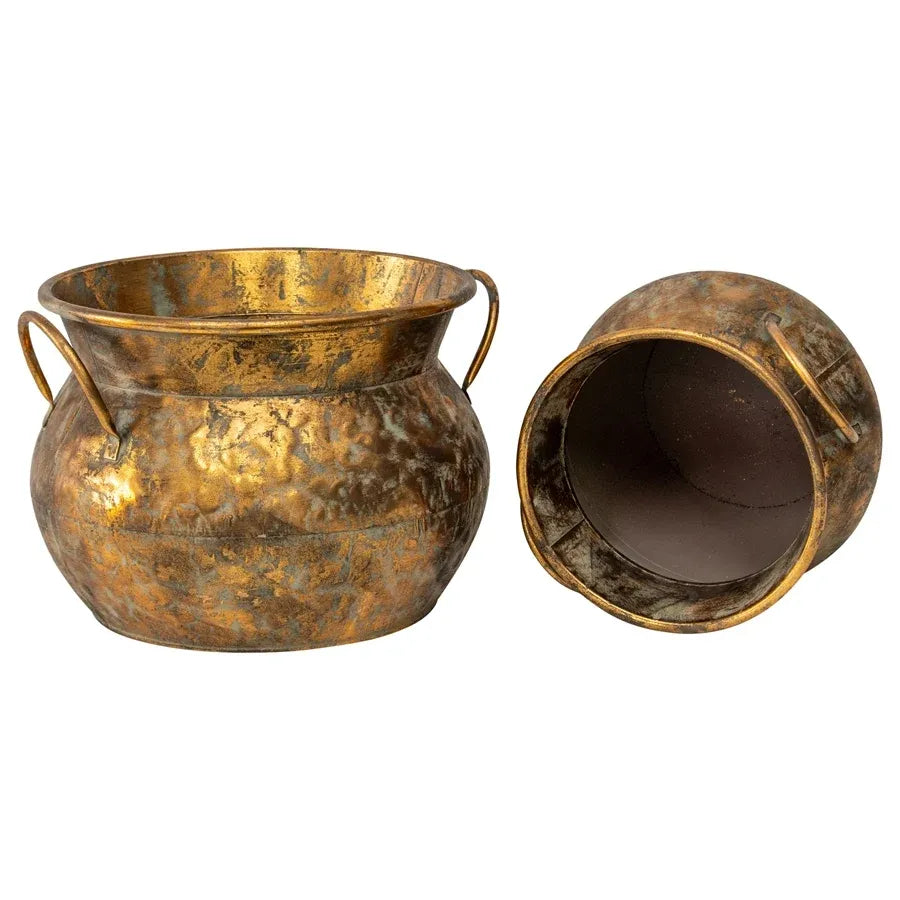 Set 2 Antique Lustre Pots 37cm