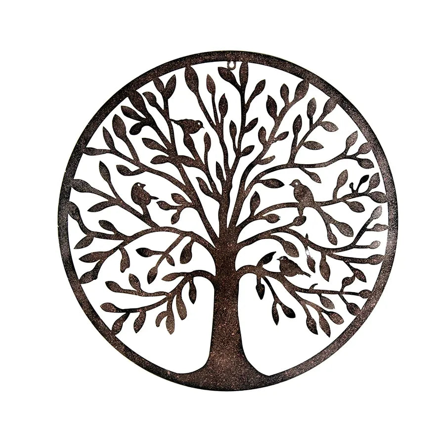 Laser Cut Round Tree Of Life w Birds Wall Art 60x59.7cm