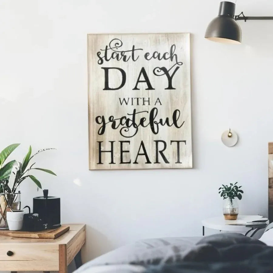 Grateful Heart Wall Art 30x40cm