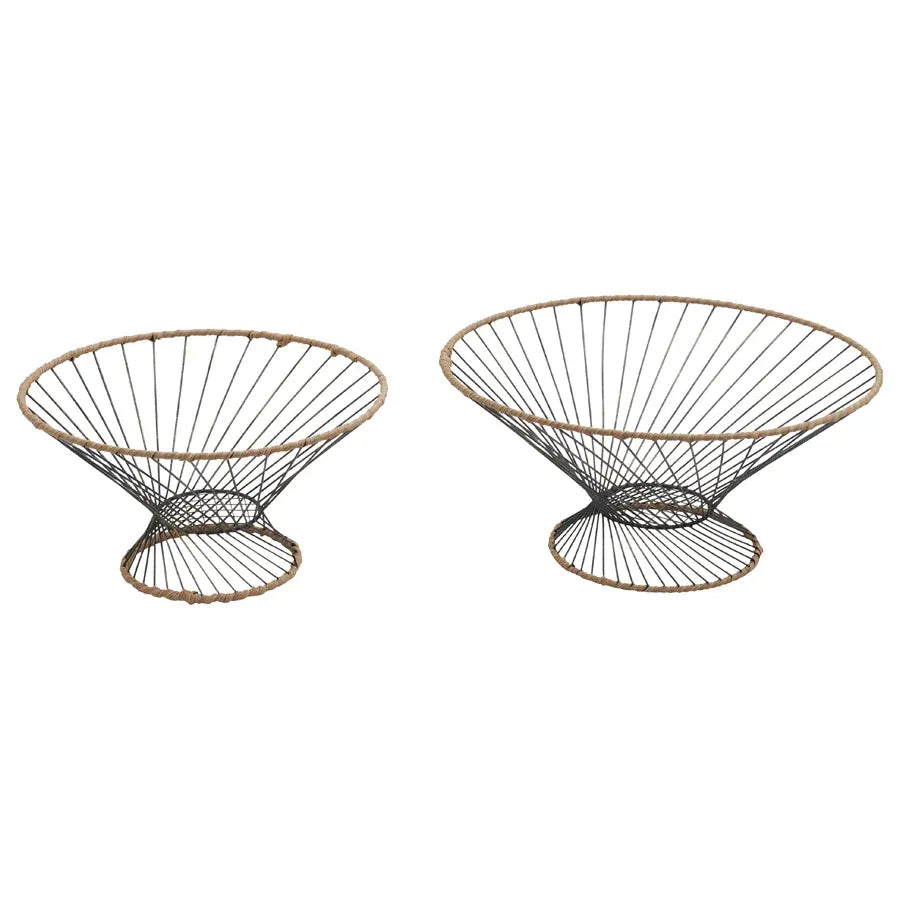 Set 2 Nested Tropea Round Footed Bowls 36x18cm
