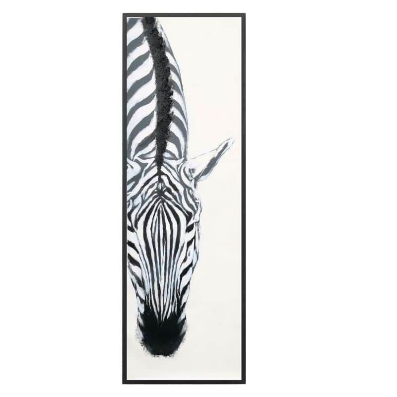 Classic Zebra w Artificial Fur Framed Canvas Wall Art 30x90cm