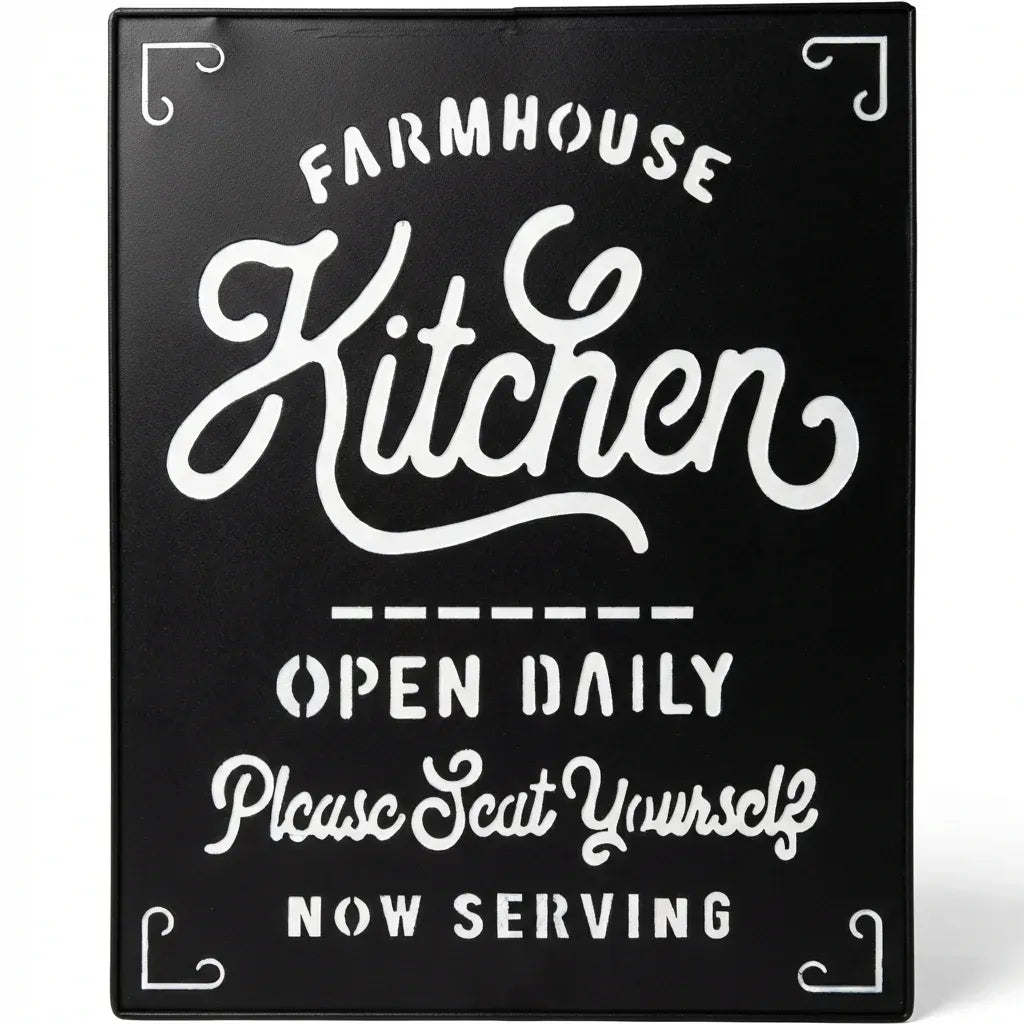 Farmhouse Kitchen Metal Sign 42cm