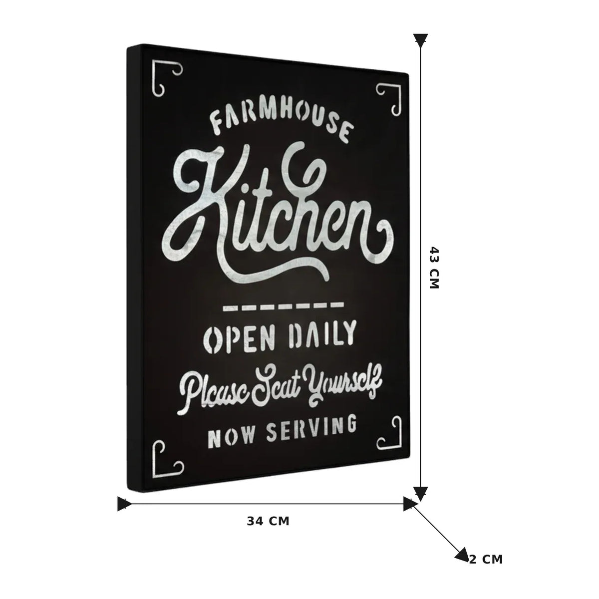 Farmhouse Kitchen Metal Sign 42cm
