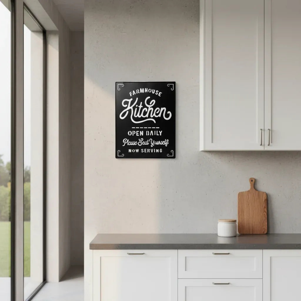 Farmhouse Kitchen Metal Sign 42cm