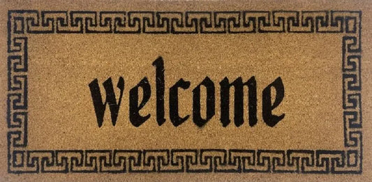 Large Welcome Doormat Door Mat 90cm - Classic Black Print