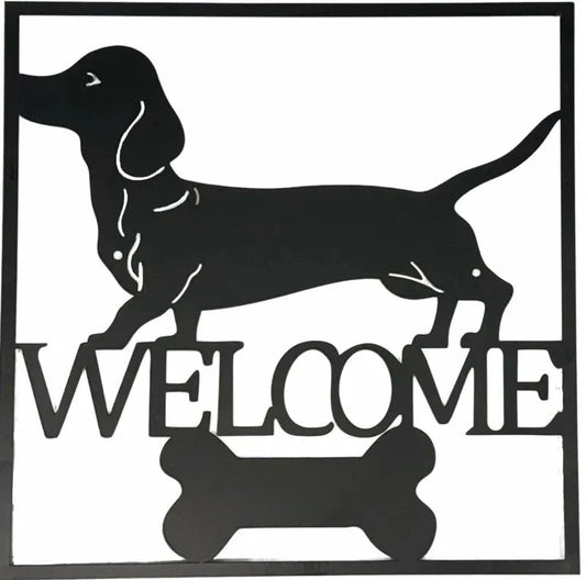 Bulk 2 Welcome Dachshund Wall Art 40cm