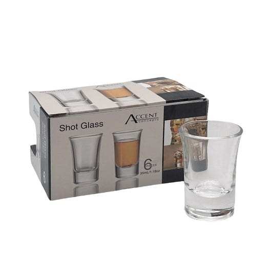 Clear Shot Glass In Gift Pack Set 6 35ml