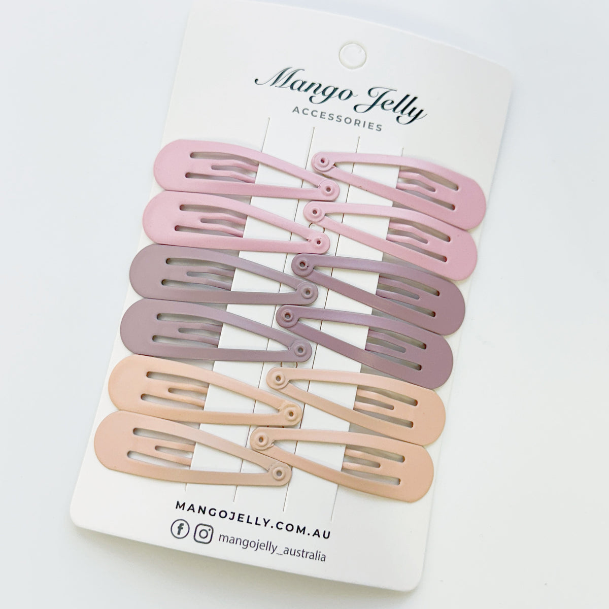 Essential Snap Hair clips - Dusty Pink - 6 Pieces