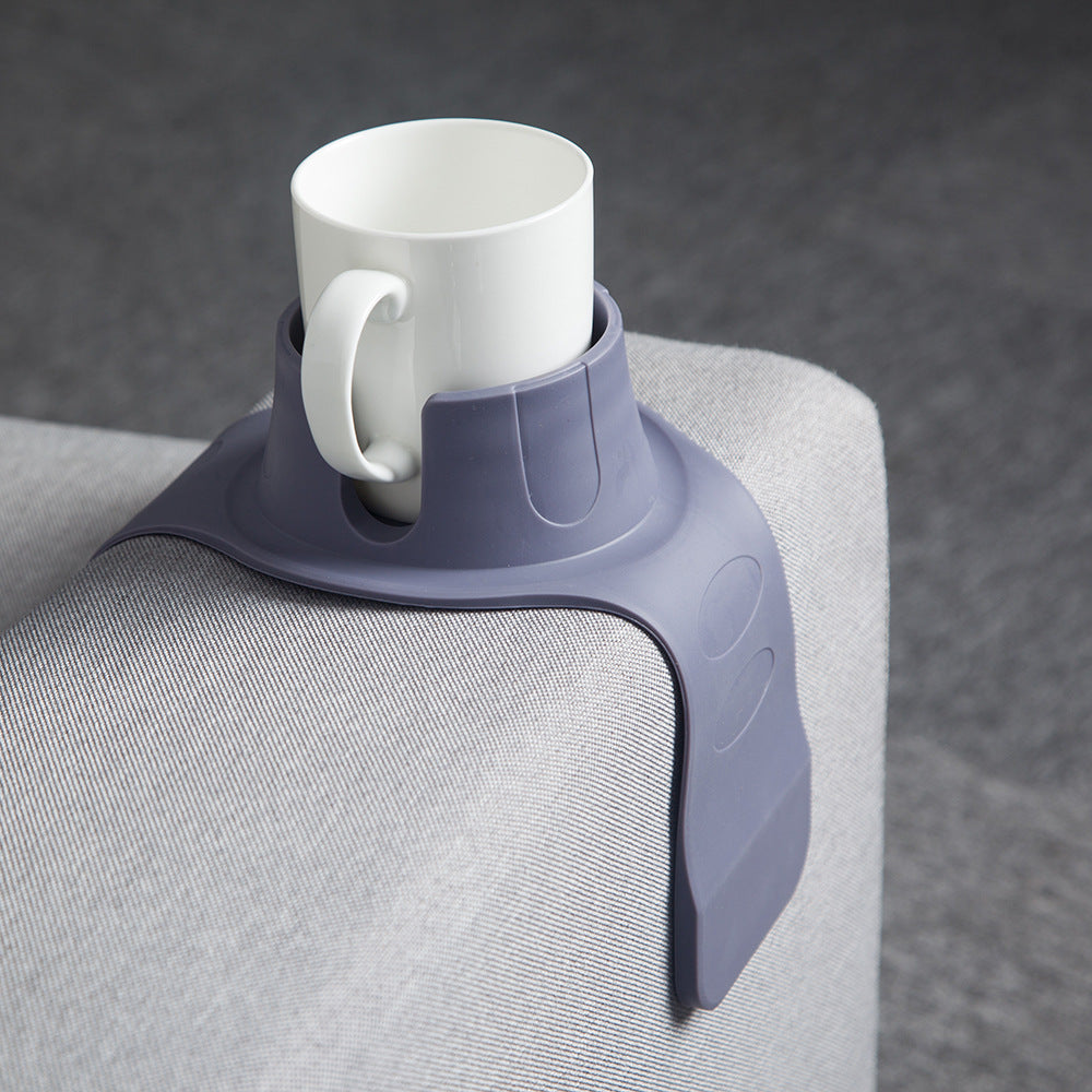 Silicone Couch Arm Cup Holder, Anti-Spill Sofa Armrest Drink Tray, Black 2
