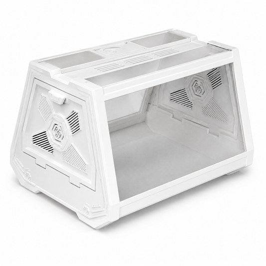 White Desktop Reptile Terrarium Enclosure 35X25.5X22cm with Double Door Opening and Ventilation