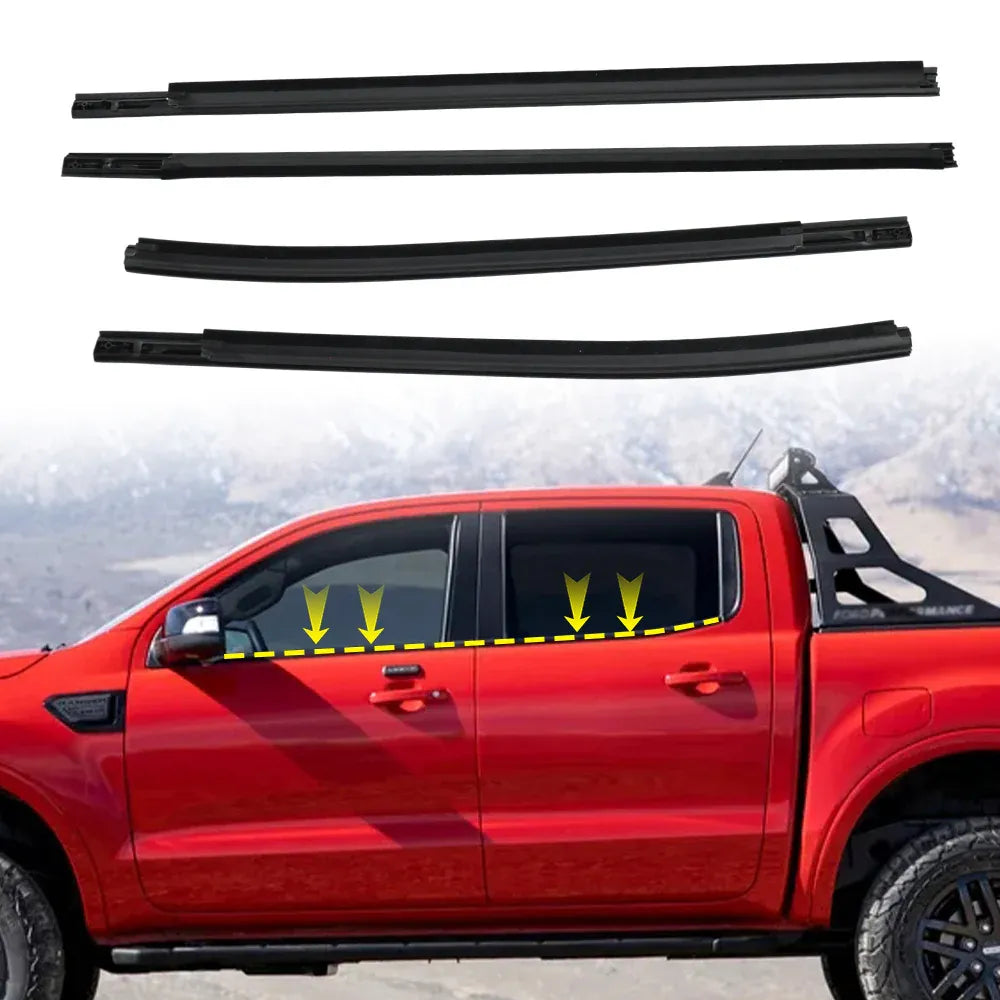 Outer Door Window Rubber Seals for Ford Ranger 2019-2023
