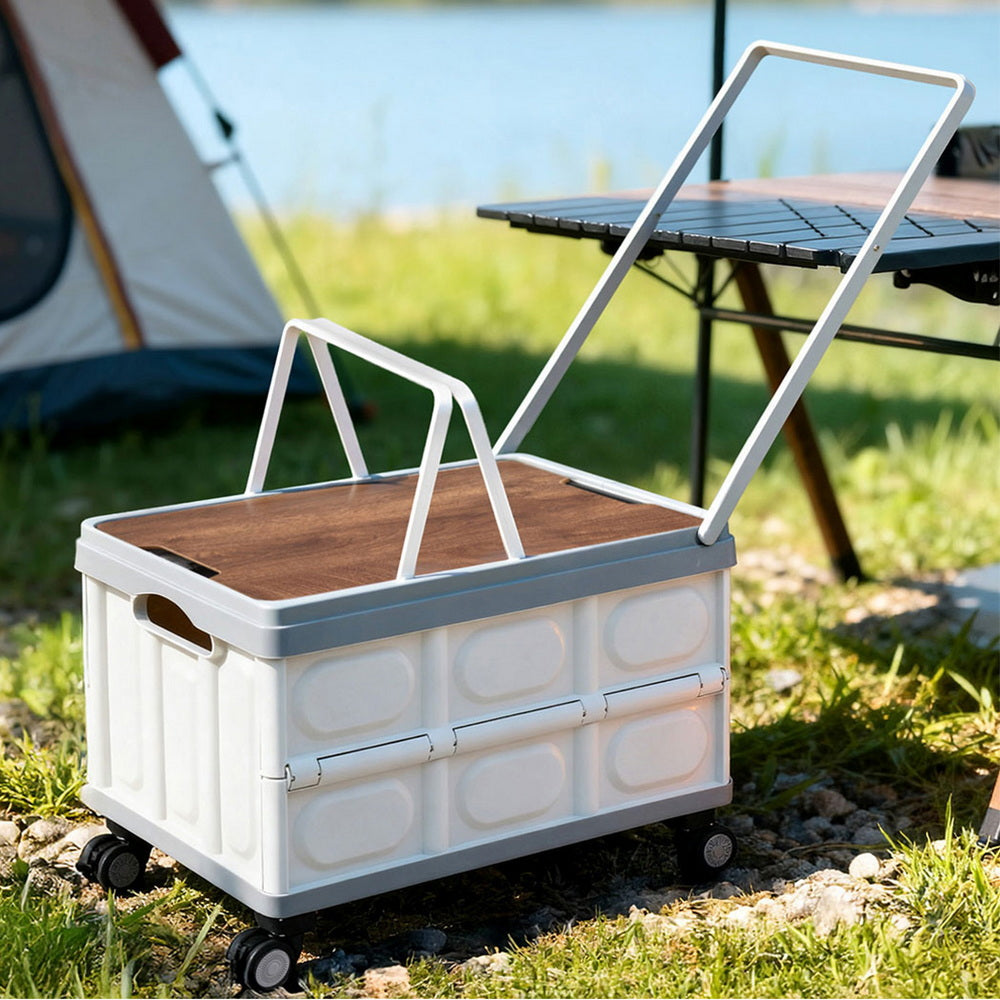 Gardeon Collapsible Outdoor Storage Box 54L with Wheels