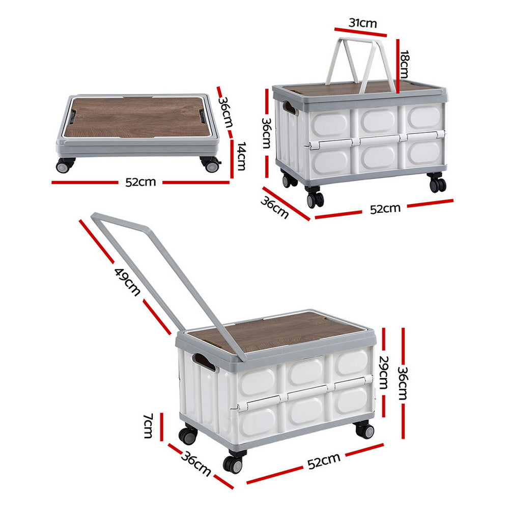 Gardeon Collapsible Outdoor Storage Box 54L with Wheels