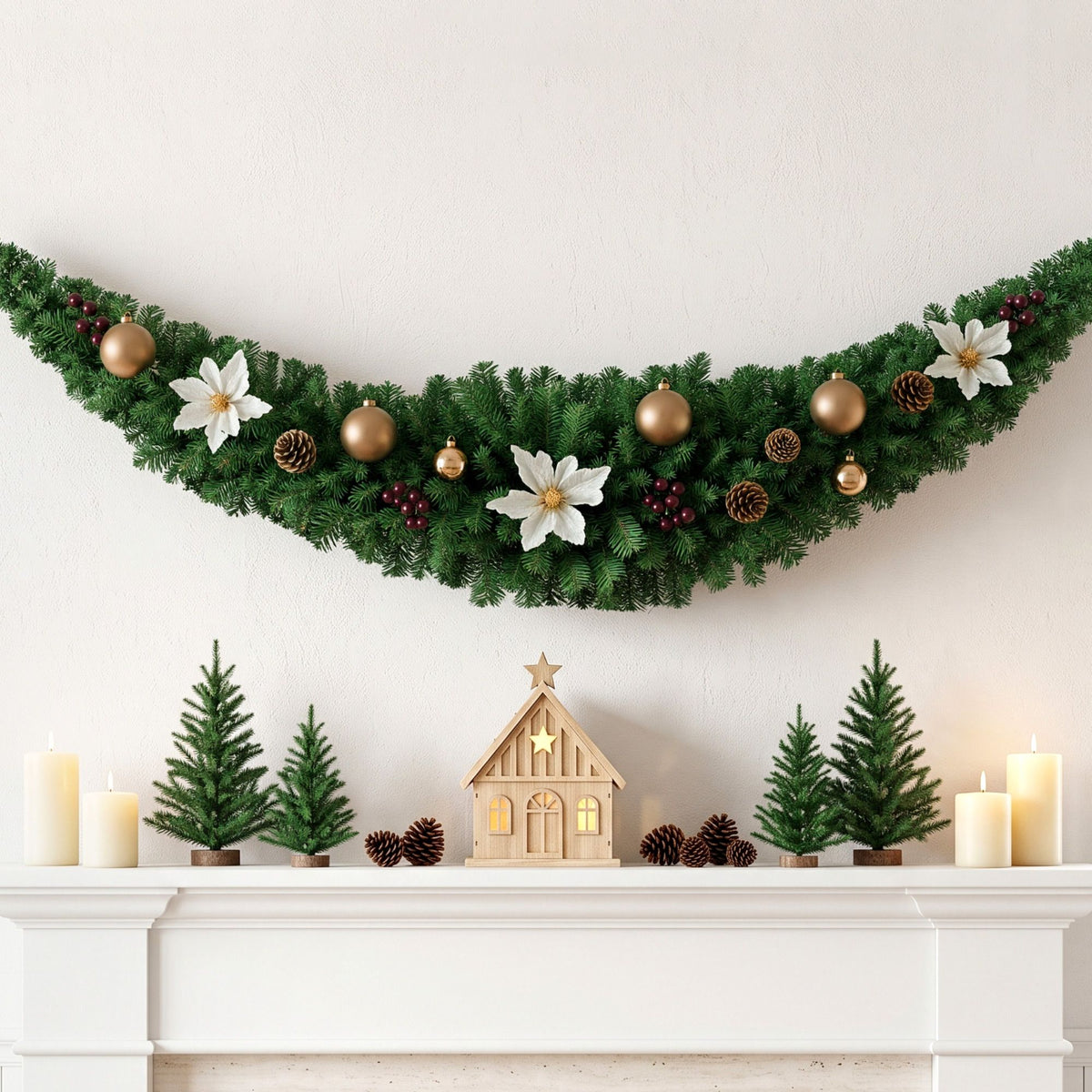 Jingle Jollys 2.1m Christmas Garland Xmas Decorations Green Wedding Party