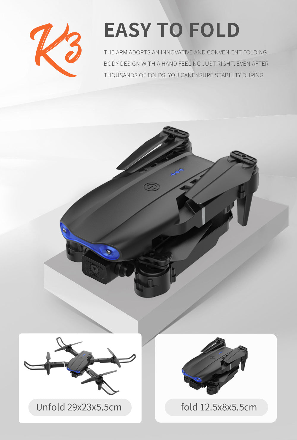 Smart Camera Drone, Real-time Image Transmission, One-click Touch And Landing Functions, Foldable, Remote-controlled