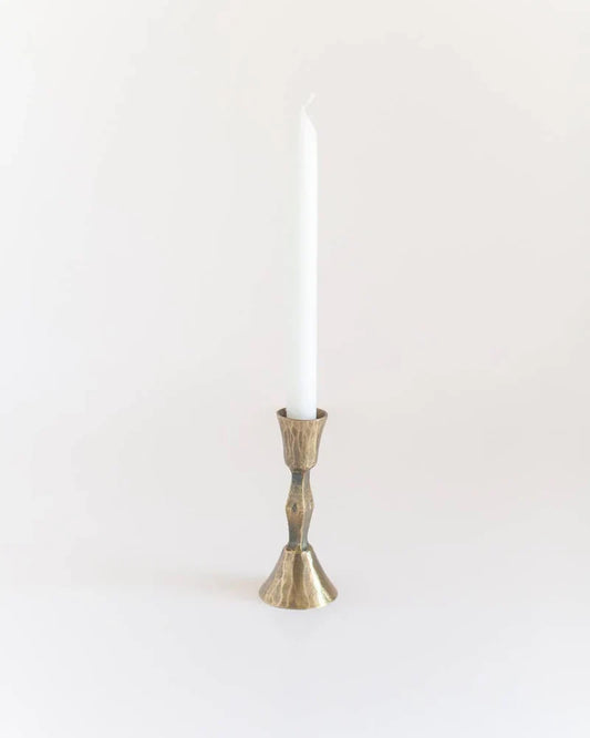 Low Diamond Hand-Forged Iron Candle Stand